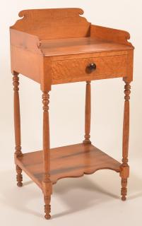 Appraisal: Federal Bird's Eye Maple One Drawer Stand - h x