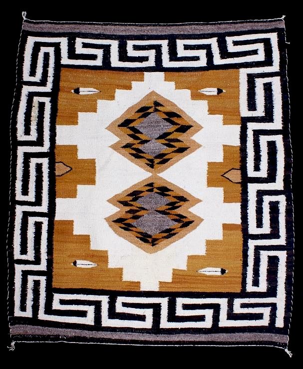 Appraisal: Navajo Two Grey Hills Woven Rug For your consideration is