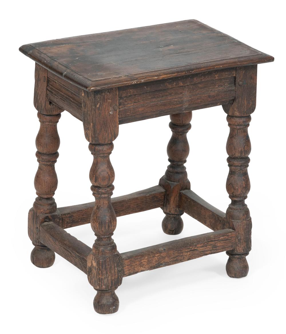 Appraisal: WOODEN JOINT STOOL LATE TH CENTURY HEIGHT TOP X WOODEN