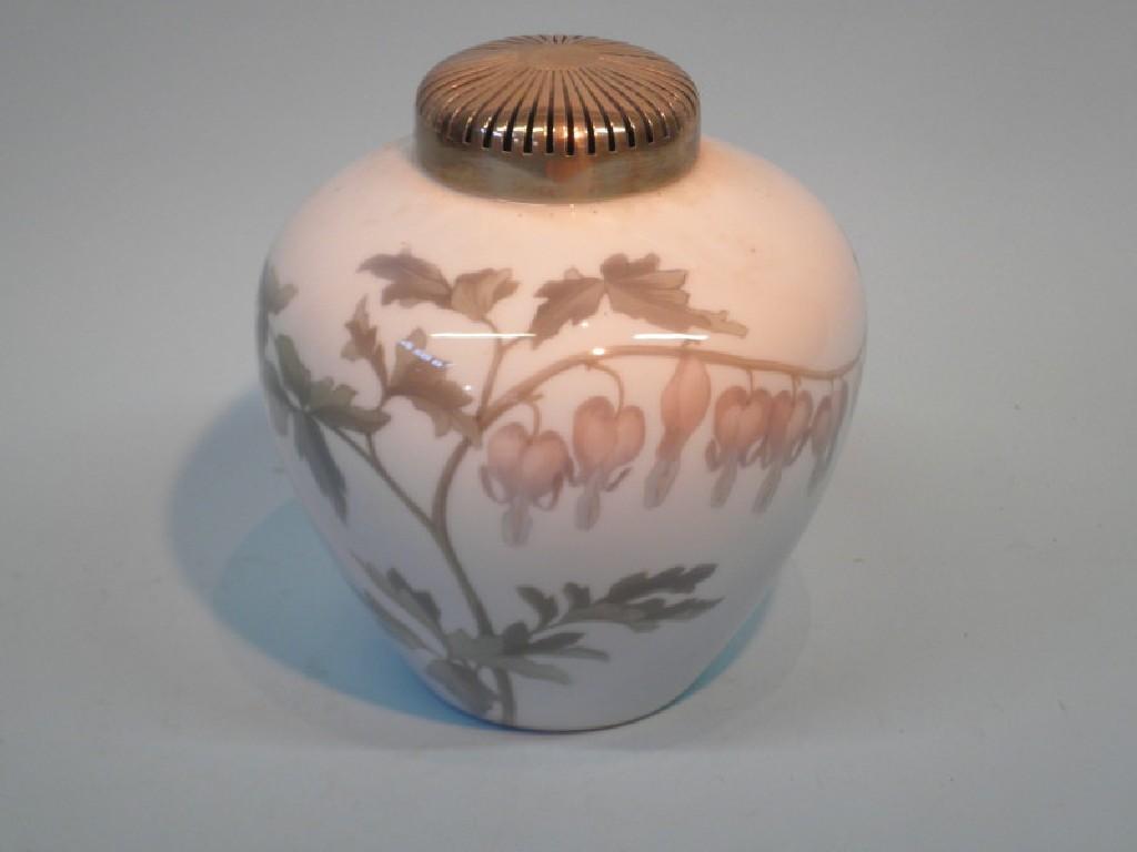 Appraisal: A Royal Copenhagen jar decorated with fuscias No with a