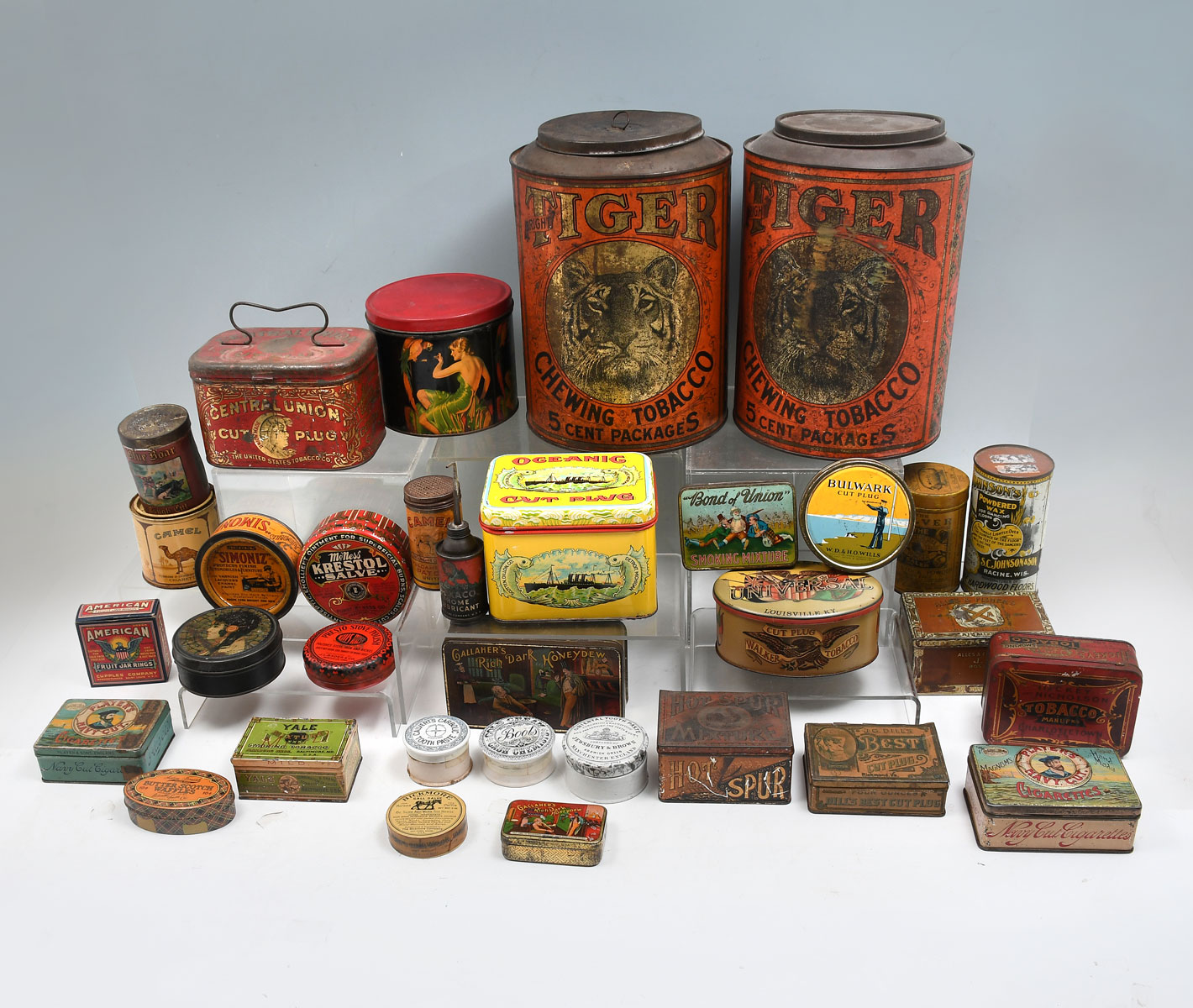 Appraisal: LARGE TOBACCO TIN COLLECTION Large collection having a variety of