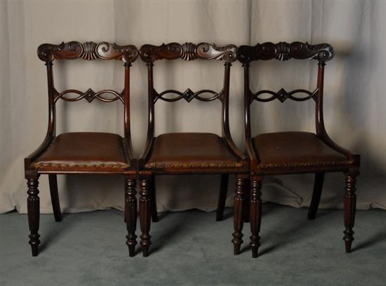 Appraisal: Three L th E th C Continental Side Chairs rosewood