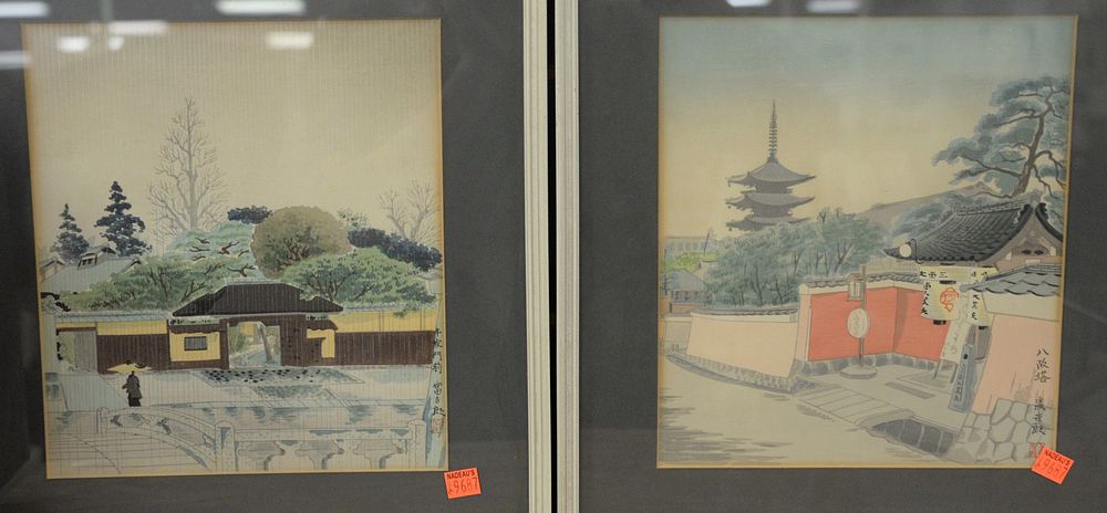 Appraisal: Set of Kyoto Series Woodblocks Tomikichiro Tokuriki Gion Festival Willow