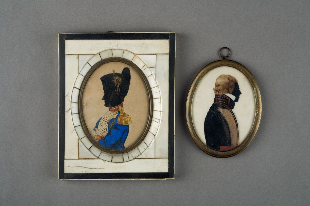 Appraisal: TWO CONTINENTAL WATERCOLOR MINIATURES OF MILITARY DIGNITARIES ONE ON IVORY