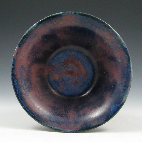 Appraisal: Fulper flared bowl with plum and blue flambe glaze Marked