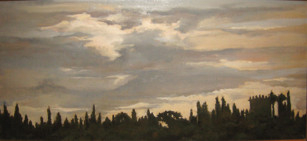 Appraisal: Diana Stezalski American th Century Clouds Over Villa Inscribed as