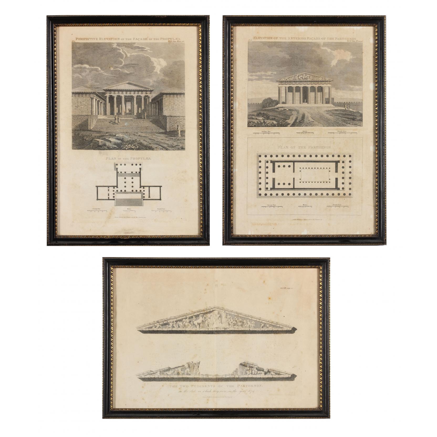 Appraisal: Three Early th Century Italian Architectural Engravings published by J