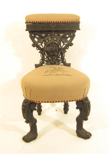 Appraisal: German Black Forest carved oak side chair th century The