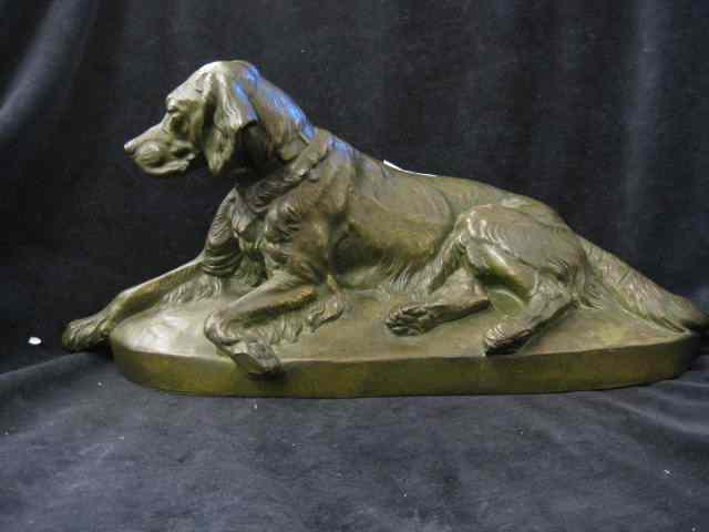 Appraisal: Bronzed Statue of a Dog at Rest '' long ''