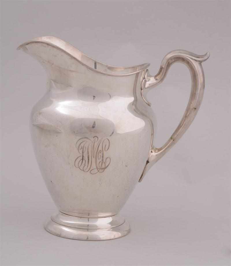 Appraisal: GORHAM MONOGRAMMED SILVER PINT WATER PITCHER Date mark for with