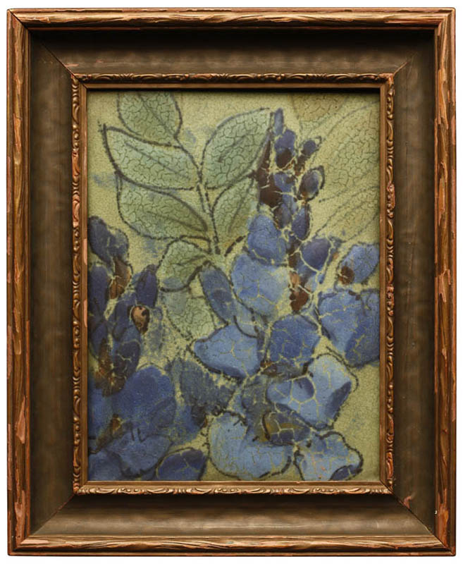 Appraisal: A Rookwood floral tile lupine Sarah Toohey A Rookwood floral