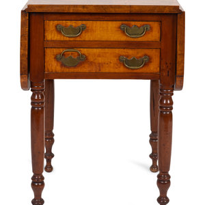 Appraisal: An American Classical Bird s Eye Maple Drop-leaf Work Table