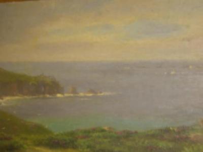 Appraisal: ENGLISH SCHOOL Cornish Coastal Scene signed on board early th