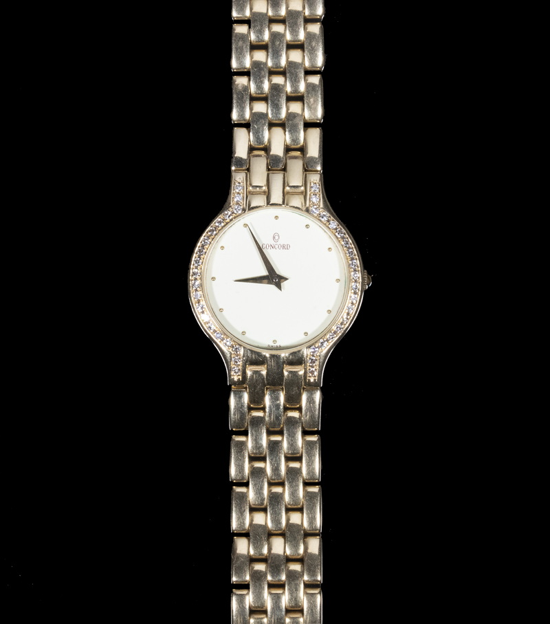 Appraisal: LADIES K CONCORD WATCH WITH DIAMOND BEZEL K Yellow Gold