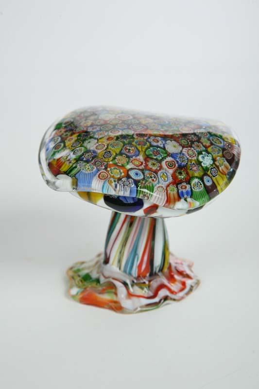 Appraisal: MURANO PAPERWEIGHT Toadstool shaped weight with millefiori decoation on top