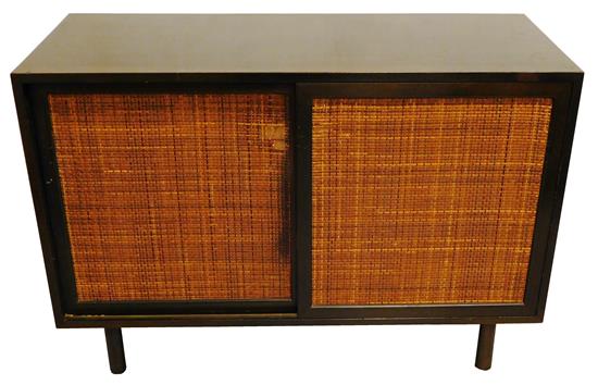 Appraisal: Mid- Century Rattan Door Cabinet by Harvey Probber American -