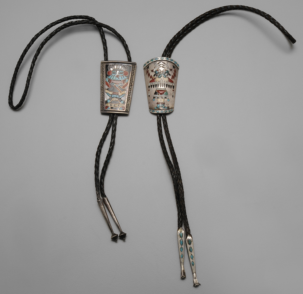 Appraisal: Two Frank Vacit Zuni Bolo Ties Southwestern U S silver