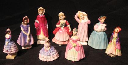 Appraisal: Nine piece group of Royal Doulton figures of young girls