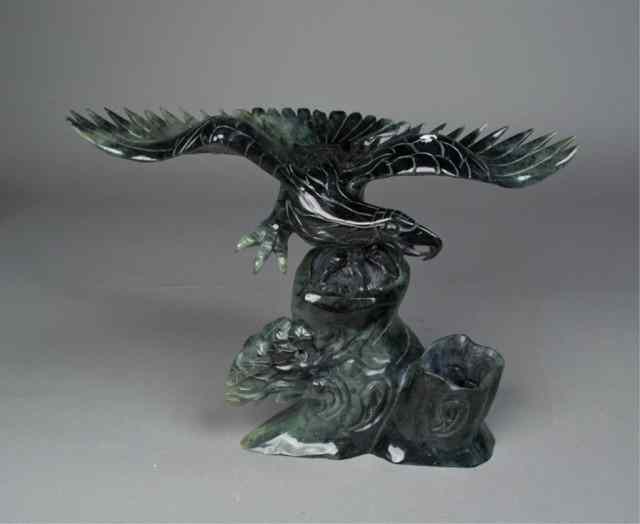 Appraisal: Chinese Jade Carving of Eagle on StandFinely carved to depict