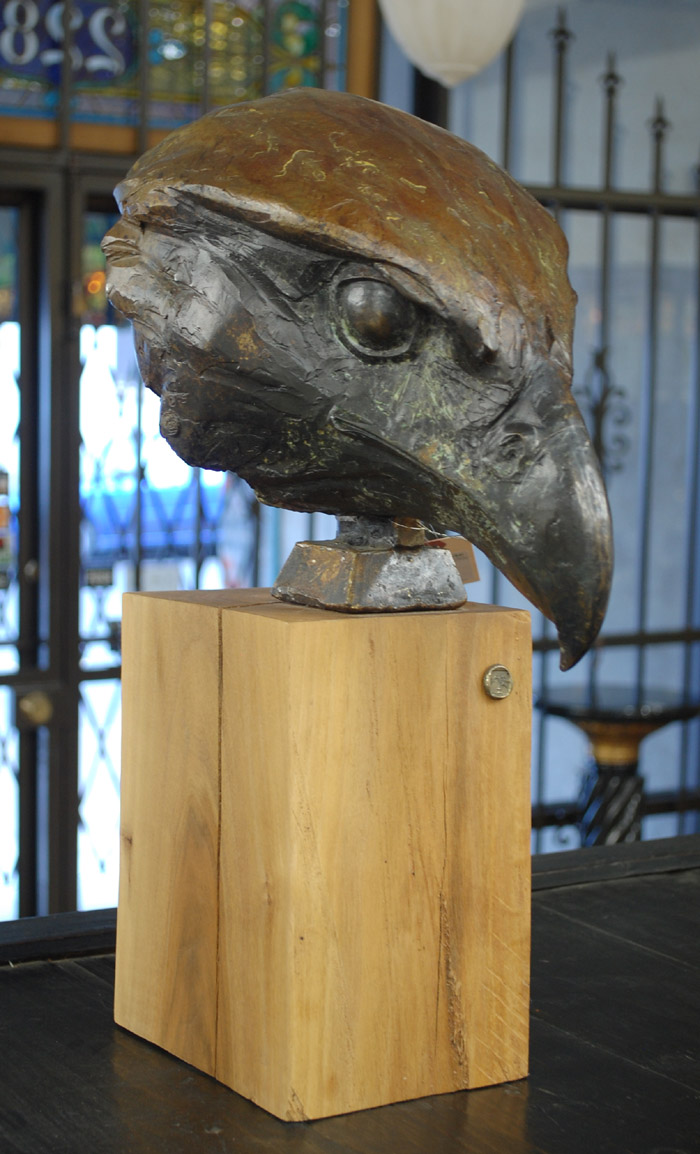 Appraisal: DAN CHOW ORIGINAL BRONZE SCULPTURE an eagle head on a