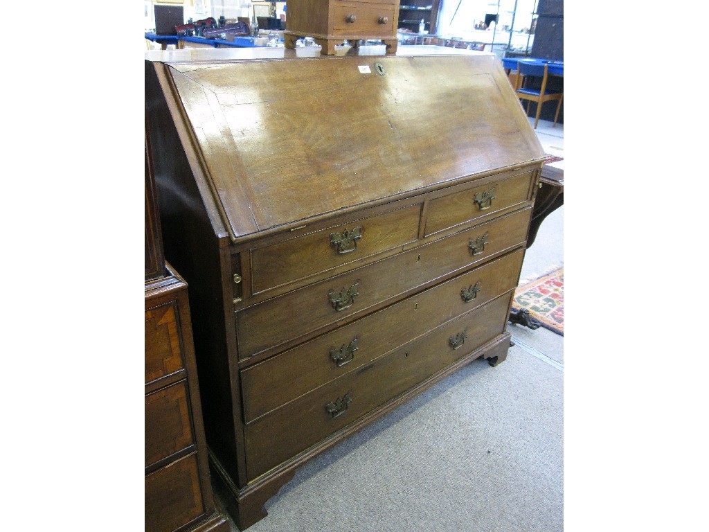 Appraisal: Georgian mahogany slopefront writing bureau