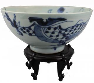 Appraisal: Ming Dynasty Blue White Chinese Porcelain Bowl Ming Dynasty Blue