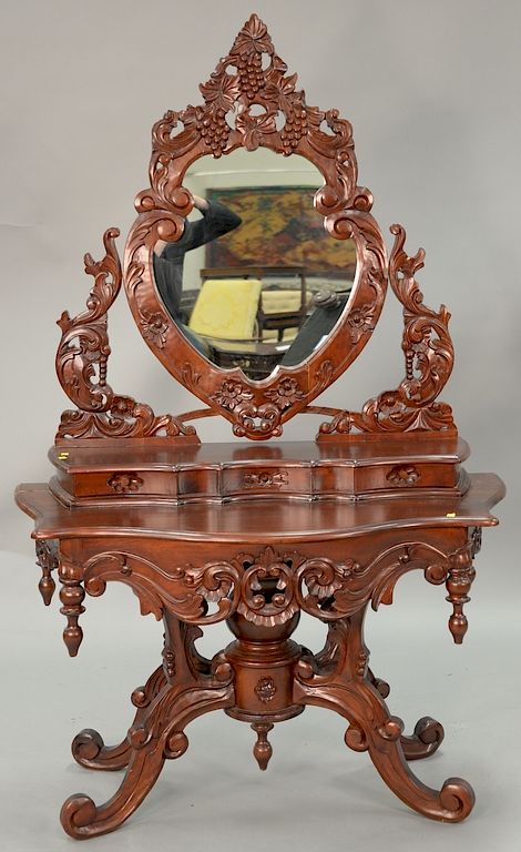 Appraisal: Reproduction Victorian style vanity and mirror ht in wd in