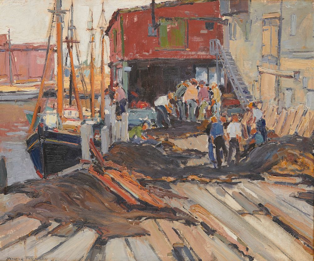 Appraisal: WALTER FARNDON American - Harbor Scene WALTER FARNDON American -