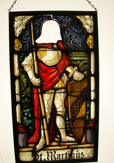 Appraisal: A th Century European Stained Glass Panel of Saint Martinus