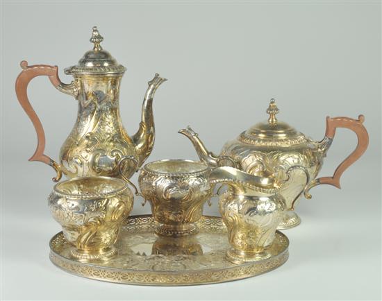 Appraisal: English Silverplate Coffee Tea Service Consisting of coffee pot tea