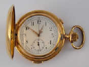 Appraisal: A carat gold cased chronograph repeater pocket watch dust cover