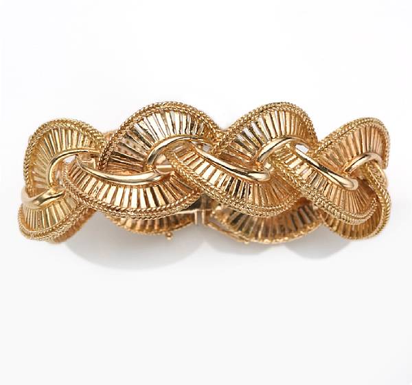 Appraisal: An eighteen karat gold bracelet Rossi weighing approximately grams length