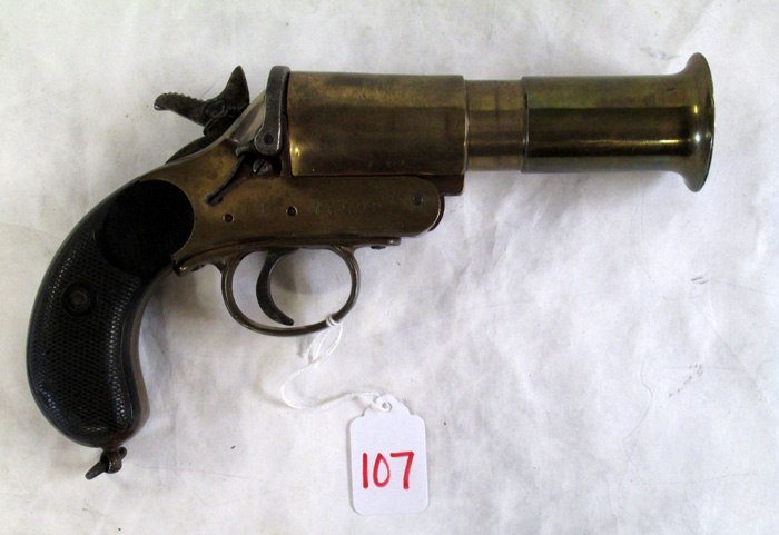 Appraisal: AUSTRALIAN CSR FLARE GUN bore barrel with flared muzzle brass