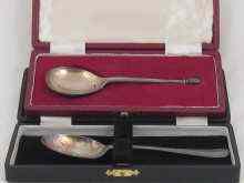 Appraisal: A modern silver christening spoon in original box together with