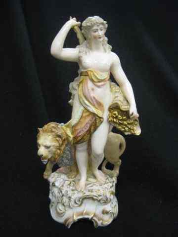 Appraisal: German Porcelain Figurine of Nude Womanwith lion by her side