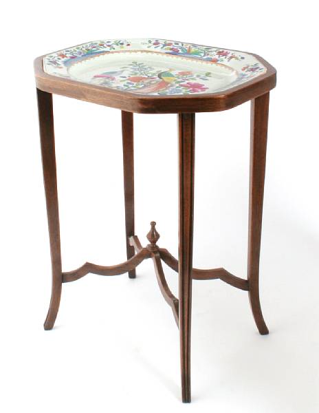 Appraisal: A small transfer printed spode stoneware tray table possibly l'oiseau