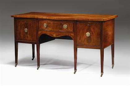 Appraisal: George III mahogany sideboard th century The shaped rectangular top