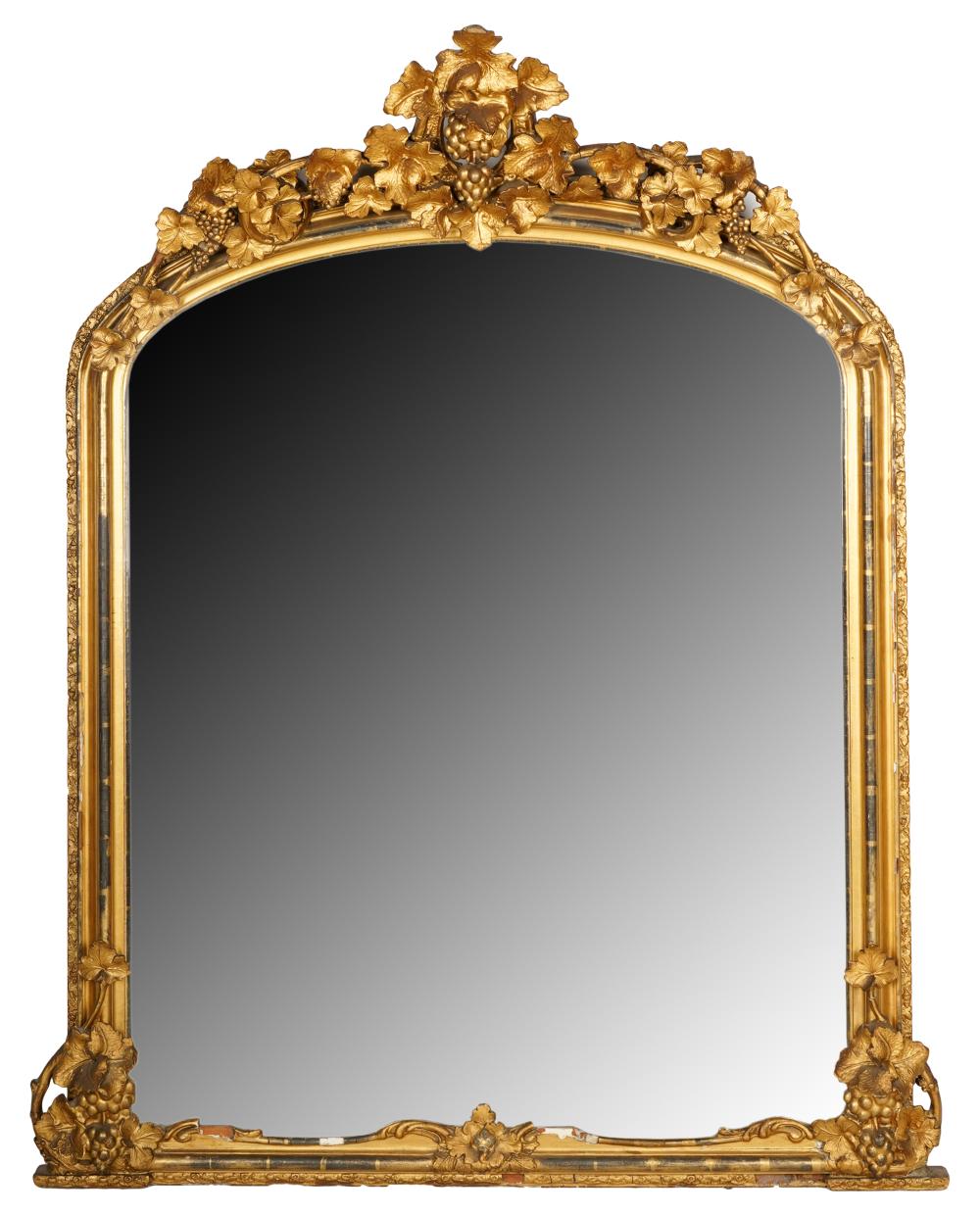 Appraisal: CONTINENTAL CARVED GILTWOOD MIRRORlate th century Provenance The Estate of