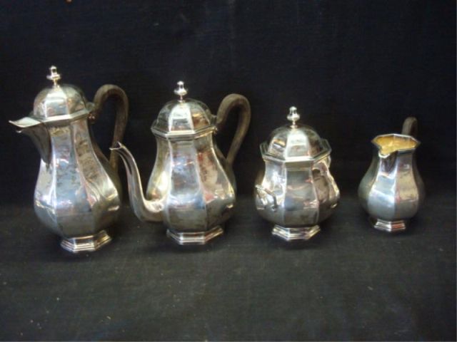 Appraisal: Possibly Silver Tea Set piece set marked on side of