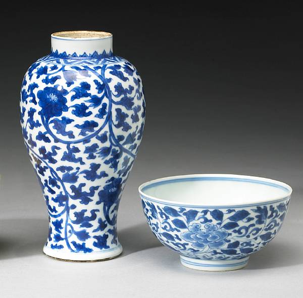 Appraisal: Two blue and white porcelains Kangxi Period The first a