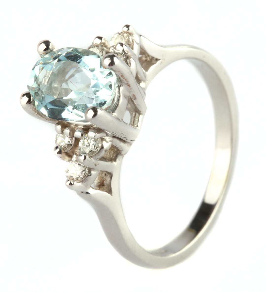 Appraisal: A Lady's Aquamarine and Diamond Ring K white gold oval