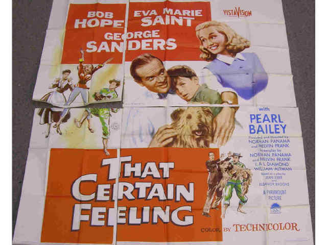 Appraisal: Vintage six-sheet movie poster starring Bob Hope Eva Marie Saint