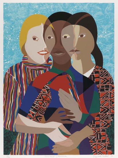 Appraisal: ELIZABETH CATLETT - Three Women of America Color screenprint x