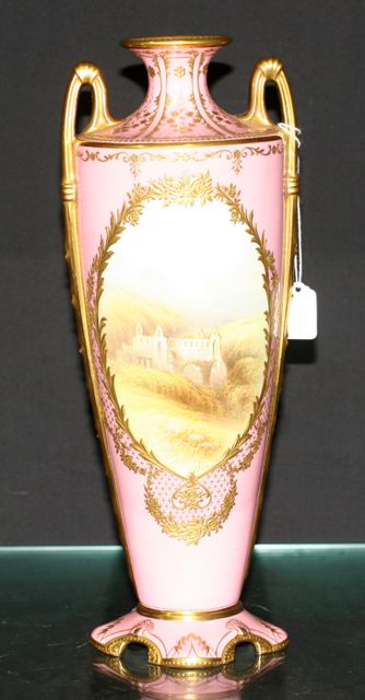 Appraisal: A Royal Doulton twin handled vase painted by Arthur Perry