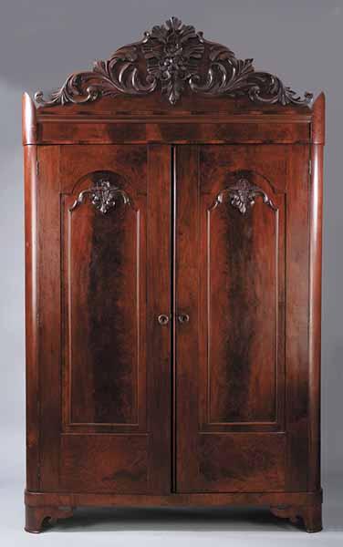 Appraisal: An American Late Classical Carved Mahogany Armoire mid- th c