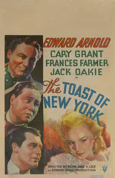 Appraisal: Toast of New York RKO Radio Pictures window card condition