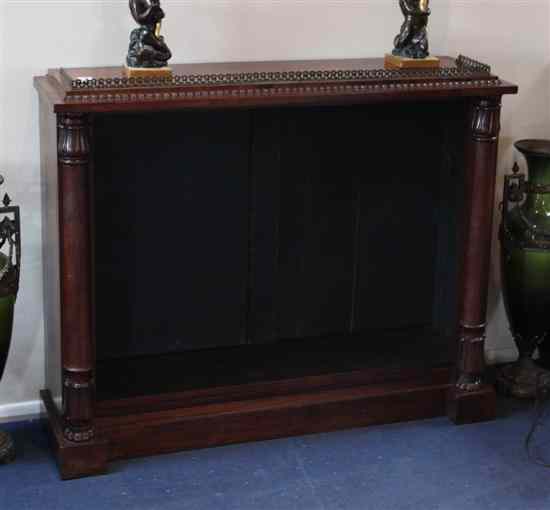 Appraisal: A William IV rosewood dwarf open bookcase with two adjustable