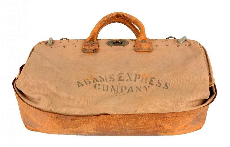 Appraisal: Adams Express Co Leather Bag Circa late s Excellent