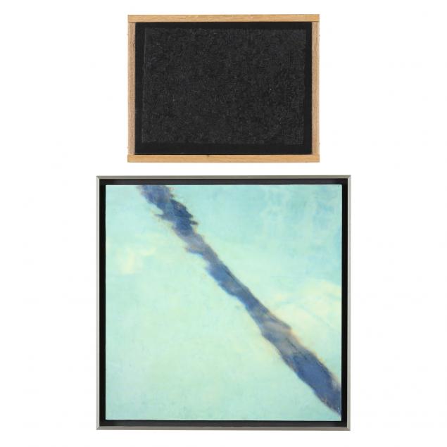 Appraisal: TWO CONTEMPORARY ABSTRACT WORKS OF ART The first a needle