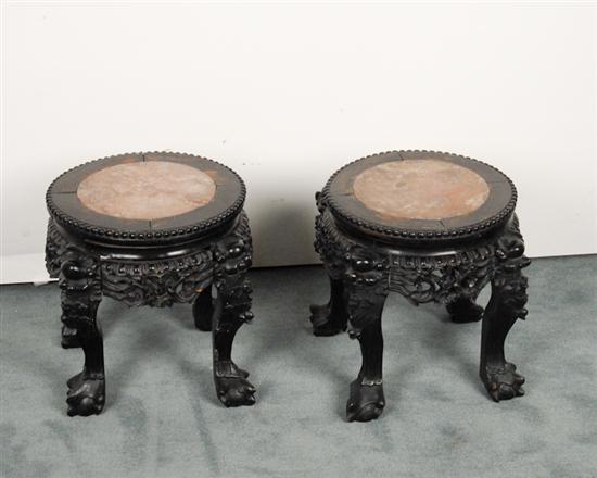 Appraisal: A Pair of Chinese Turn of th C Marble Top